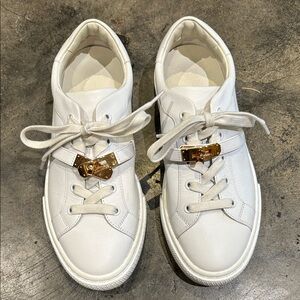 Hermes white Leather Women's Sneakers size 38 1/2